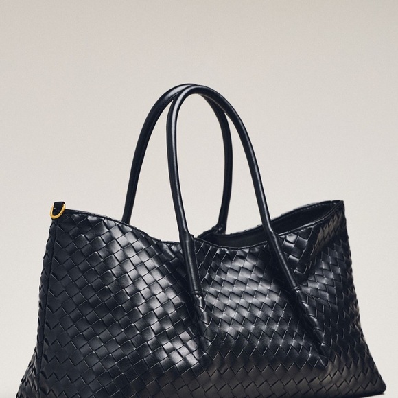 Anthropologie Handbags - Woven Faux Leather Tote Bag